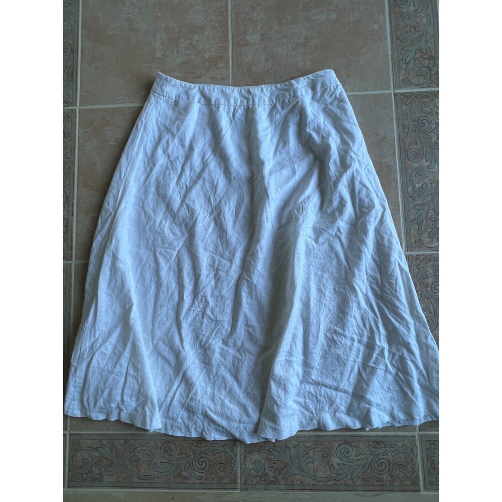 Covington stretch linen blend skirt white eggshell Size 10